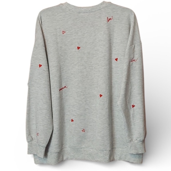 Workshop Republic Clothing Red Embroidered Amoire & Hearts Sweatshirt Sz 2x/3x - Picture 3 of 9